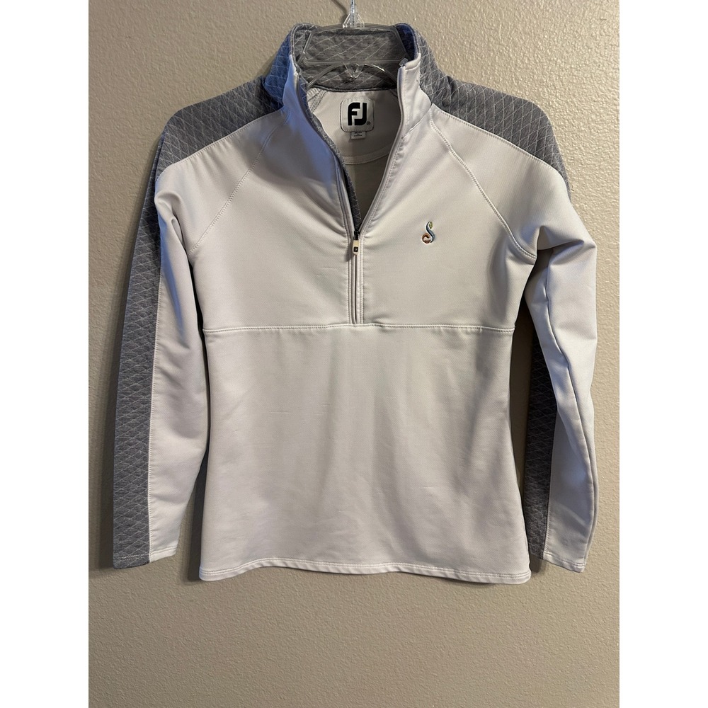 FootJoy Womens Golf Pullover XS Gray Quarter Zip Long Sleeve Athletic